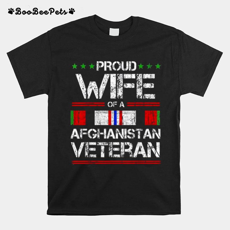 Proud Wife Of A Afghanistan Veteran Proud Army Military Tee T-Shirt