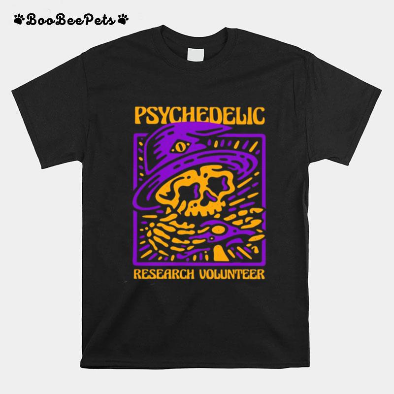 Psychedelic Research Volunteer Skull Witch Mushroom Halloween T-Shirt