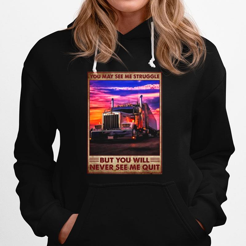 Public Car You May See Me Struggle But You Will Never See Me Quit Hoodie