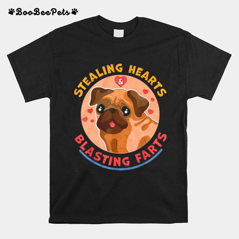 Pug Dog Stealing Hearts Blasting Farts T-Shirt