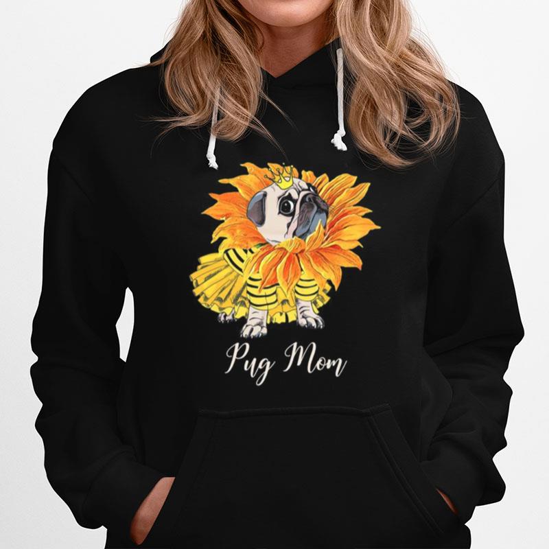 Pug Flower Mom Hoodie
