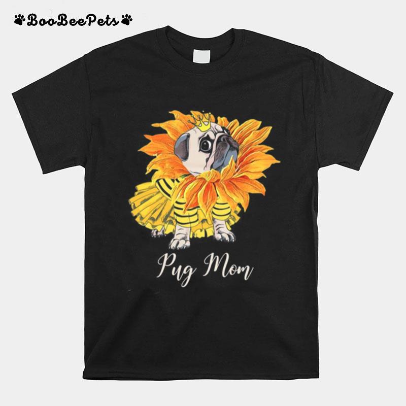 Pug Flower Mom T-Shirt