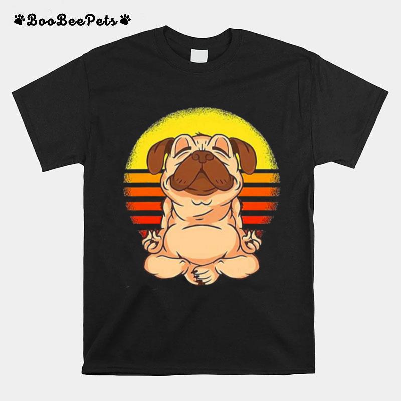 Pug Meditation Retro Vintage T-Shirt