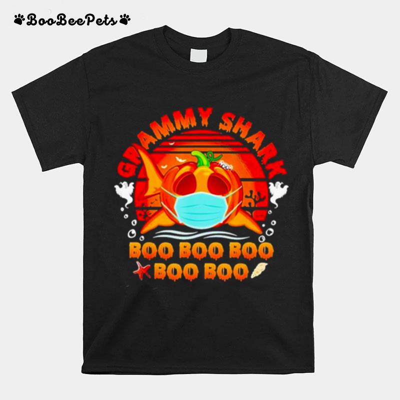 Pumpkin Face Mask Grammy Shark Boo Boo Halloween T-Shirt