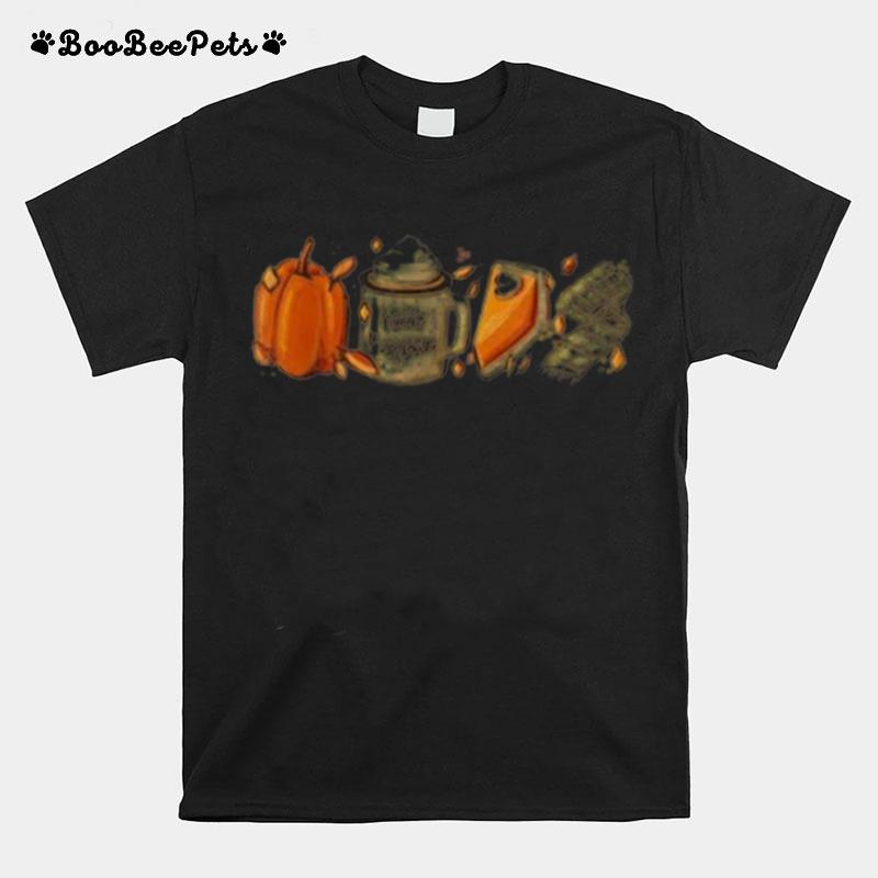 Pumpkin Spice Latte Fall Coffee Lover Halloween T-Shirt