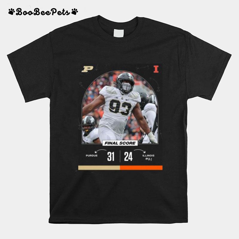 Purdue 31 24 Illinois Football 2022 Game Day Matchup Final Score T-Shirt