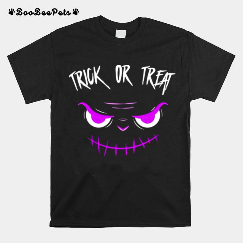 Purple Face Trick Or Treat Halloween T-Shirt