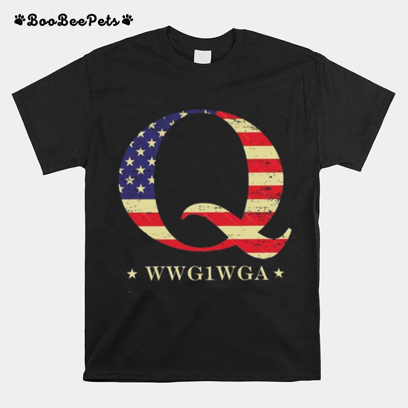 Q Wwgiwga American Flag T-Shirt