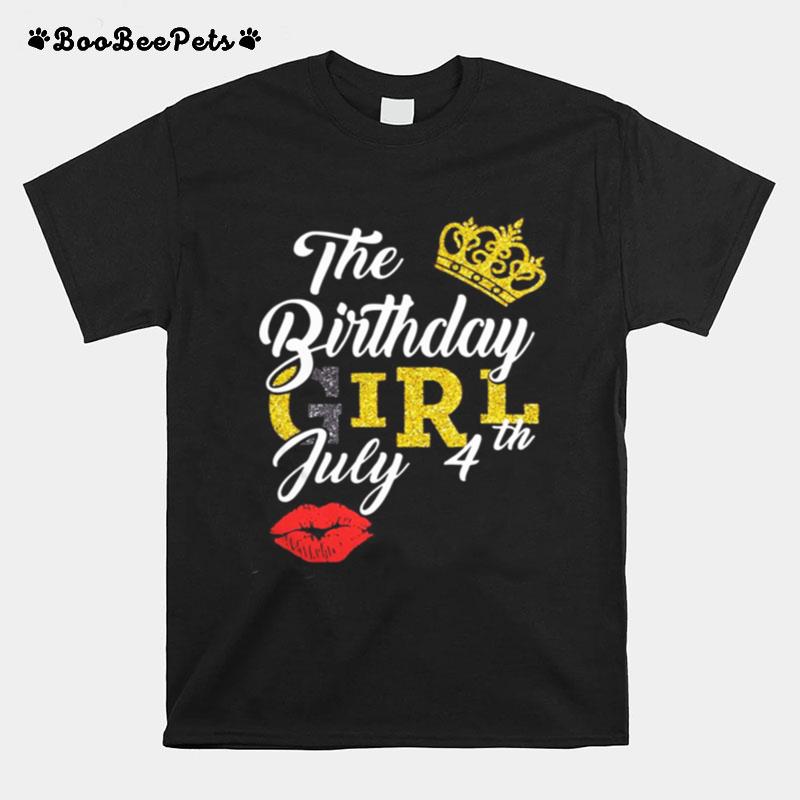 Queen Lip The Birthday Girl July 4Th Diamond T-Shirt