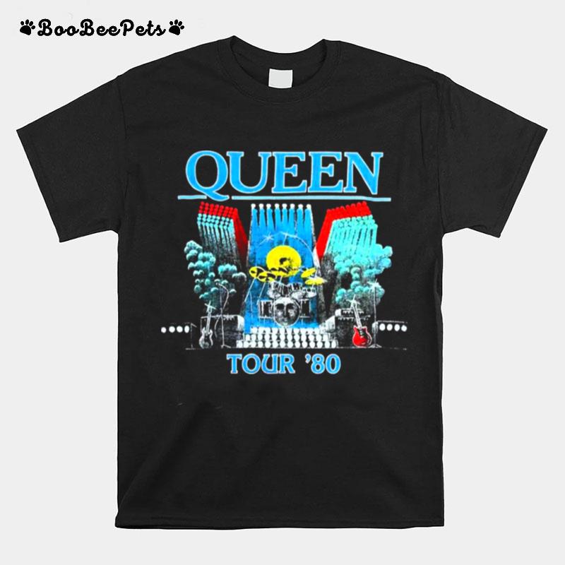 Queen Tour 80 Retro Design 100 Officially Licensed T-Shirt