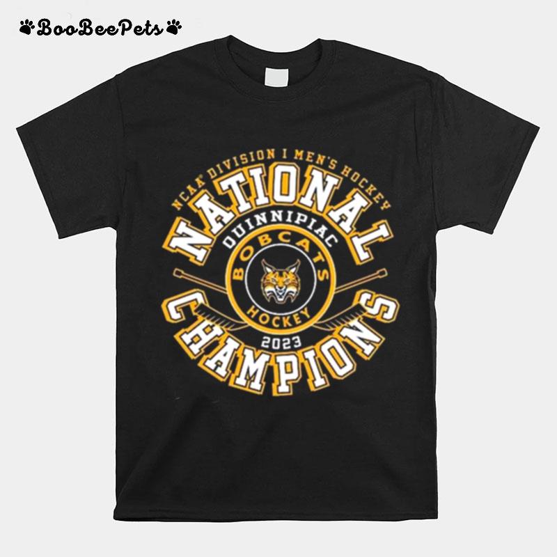 Quinnipiac Bobcats 2023 Ncaa Mens Ice Hockey National Champions Top Rung T-Shirt