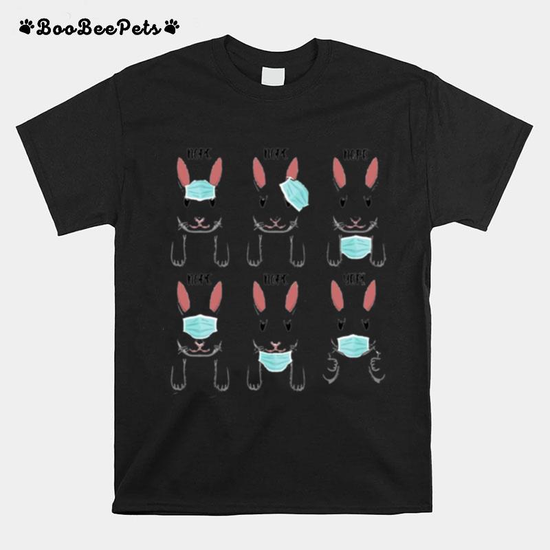 Rabbits Face Mask Nope Nope Yep T-Shirt