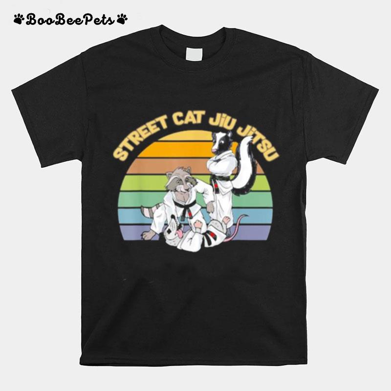 Raccoon Street Cat Jiu Jitsu Vintage T-Shirt