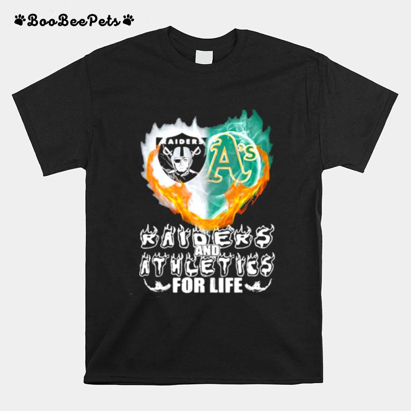Raiders And Athleties For Life Logo Team Football In My Heart T-Shirt