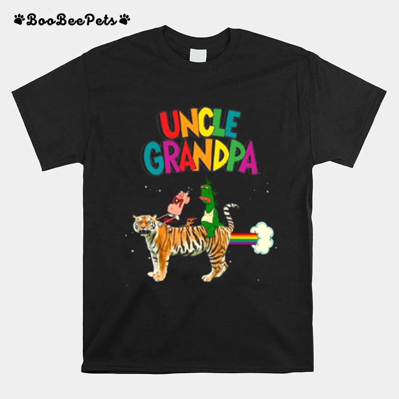 Rainbow Fart Uncle Grandpa Cartoon Design T-Shirt