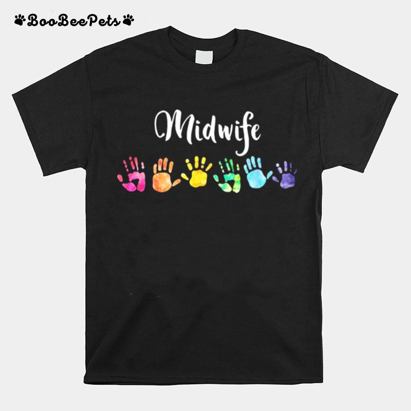 Rainbow Hands Midwife T-Shirt