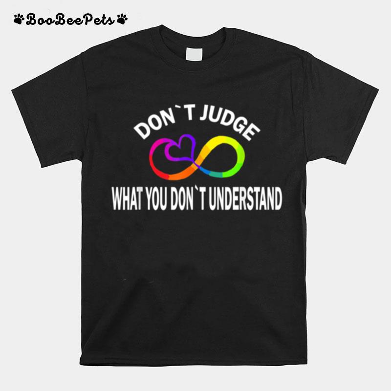 Rainbow Infinity Symbol Autism Awareness Teacher T-Shirt