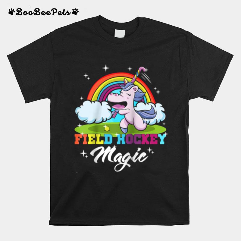 Rainbow Unicord Field Hockey Unicorn T-Shirt