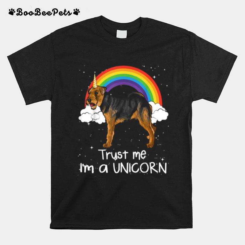 Rainbow Welsh Terrier Trust Me Im A Unicorn Dog T-Shirt