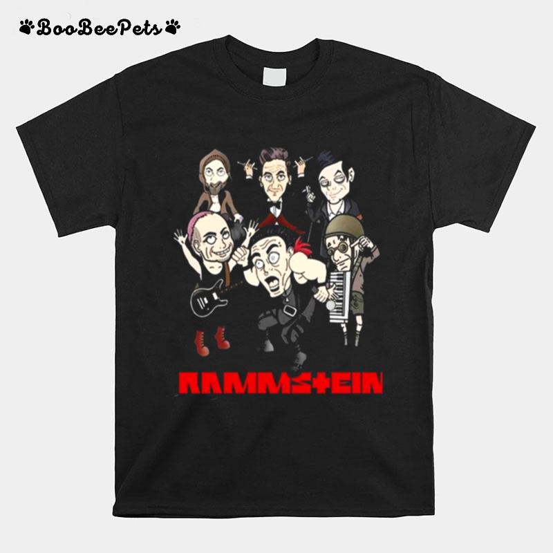 Rammstein Band Cartoon Characters 2022 Vintage Copy T-Shirt