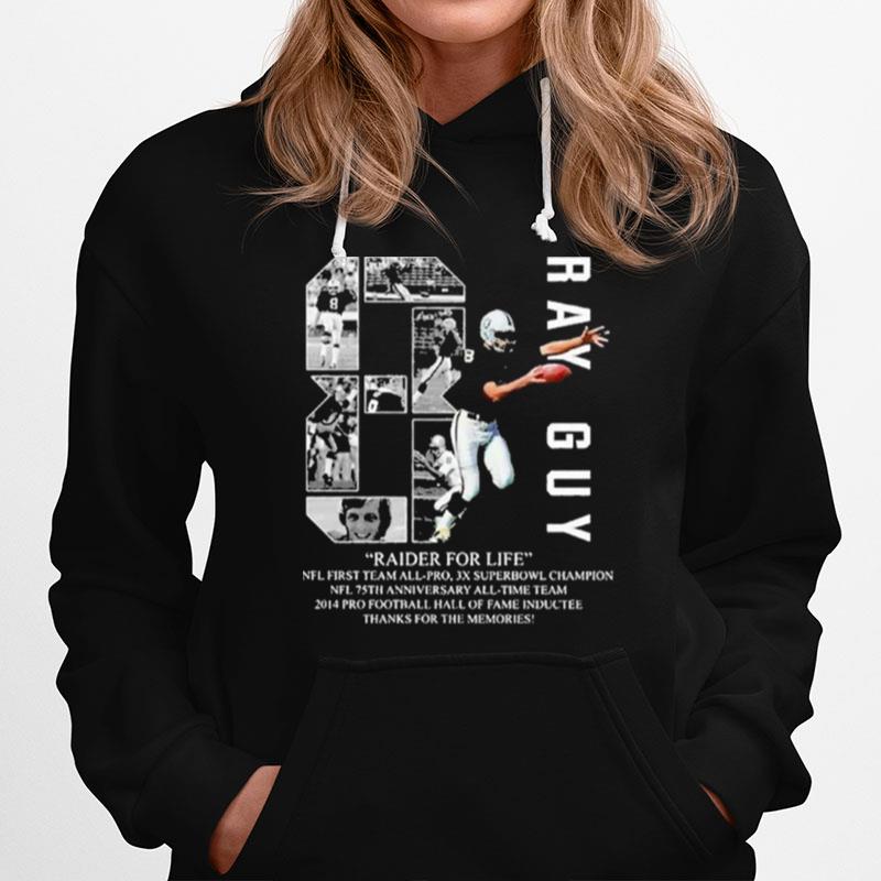 Ray Guy American Football Thank For The Memories 2022 Hoodie