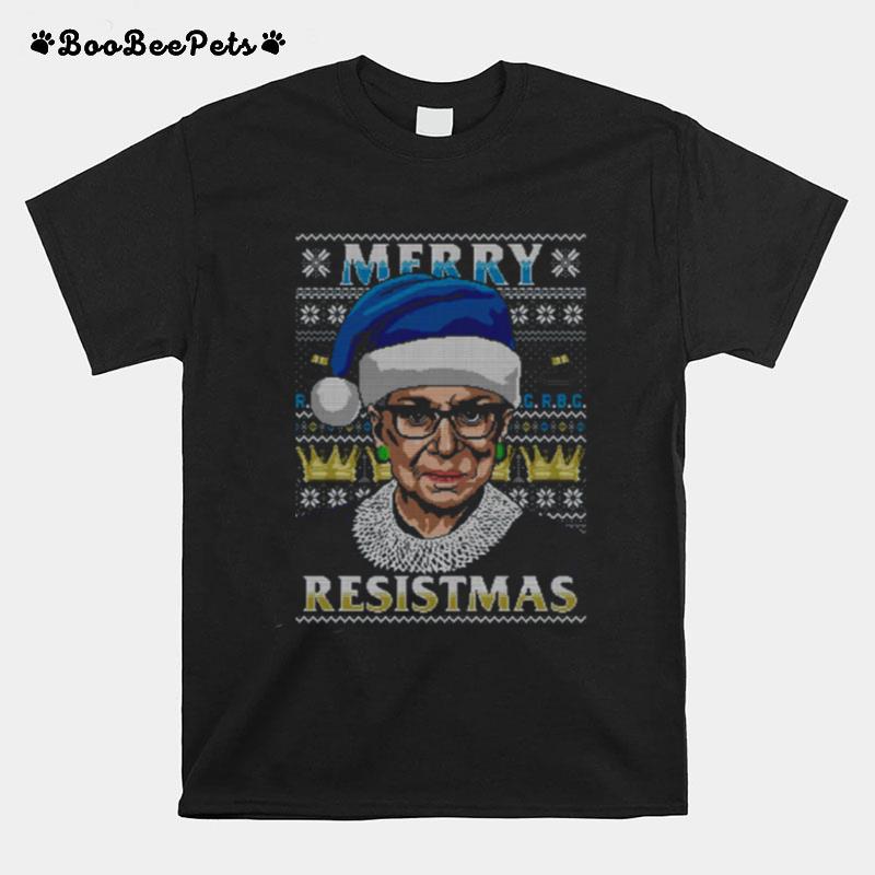 Rbg Merry Resistmas Ugly Christmas T-Shirt
