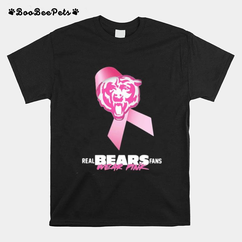 Real Chicago Bears Fans Wear Pink Logo Cancer Awareness T-Shirt