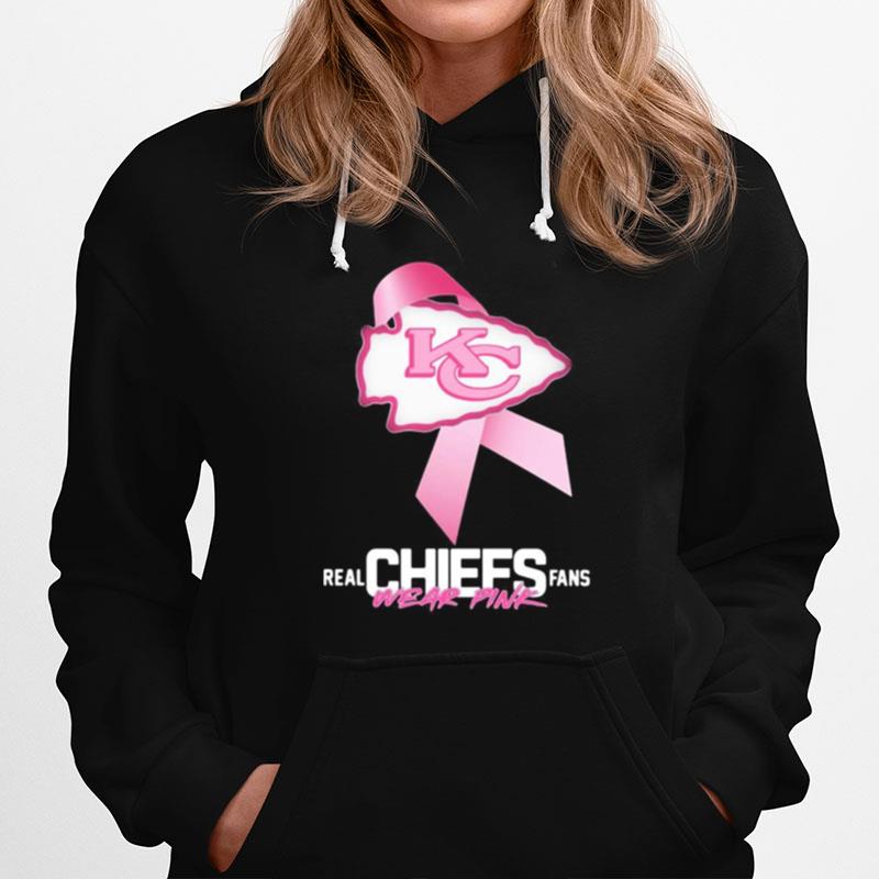 Real Chiefs Fans Wear Pink Logo Cancer Awareness Hoodie