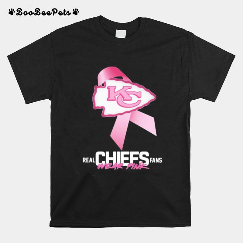 Real Chiefs Fans Wear Pink Logo Cancer Awareness T-Shirt