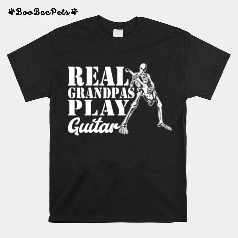 Real Grandpas Play Guitar Vintage Skeleton T-Shirt