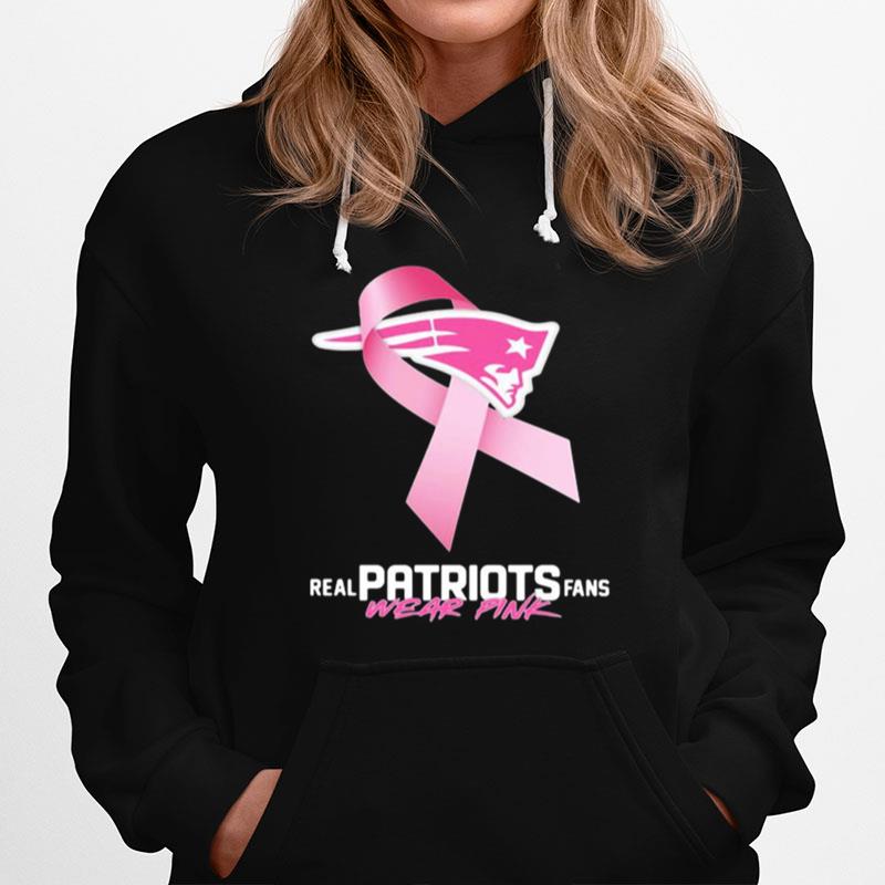 Real Patriots Fans Wear Pink Logo Cancer Awareness Hoodie