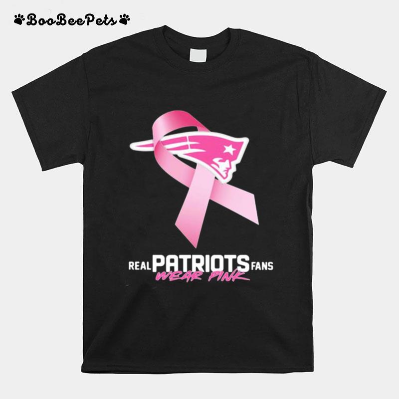 Real Patriots Fans Wear Pink Logo Cancer Awareness T-Shirt
