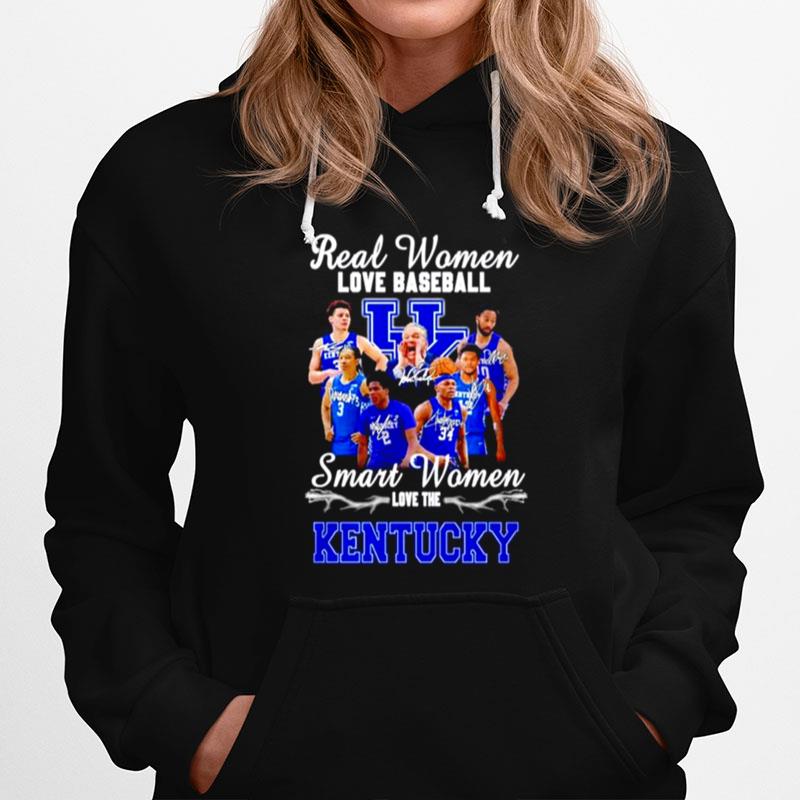 Real Women Love Baseball Smart Women Love The Kentucky Wildcats All Signatures Hoodie