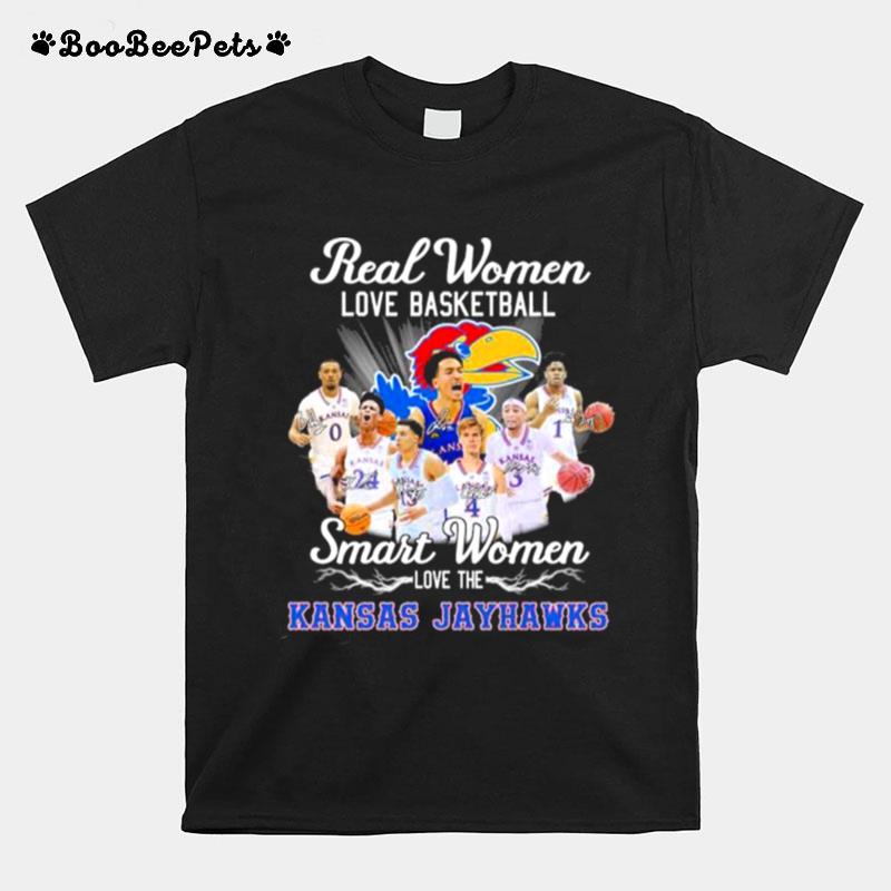 Real Women Love Basketball Smart Women Love The Kansas Jayhawks 2023 Signatures T-Shirt