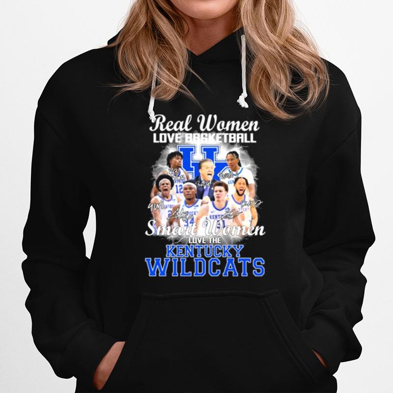 Real Women Love Basketball Smart Women Love The Kentucky Basketball Signatures Hoodie