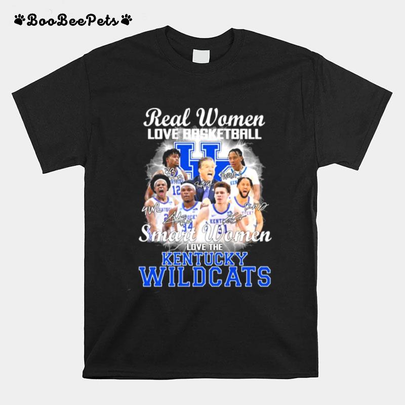 Real Women Love Basketball Smart Women Love The Kentucky Basketball Signatures T-Shirt