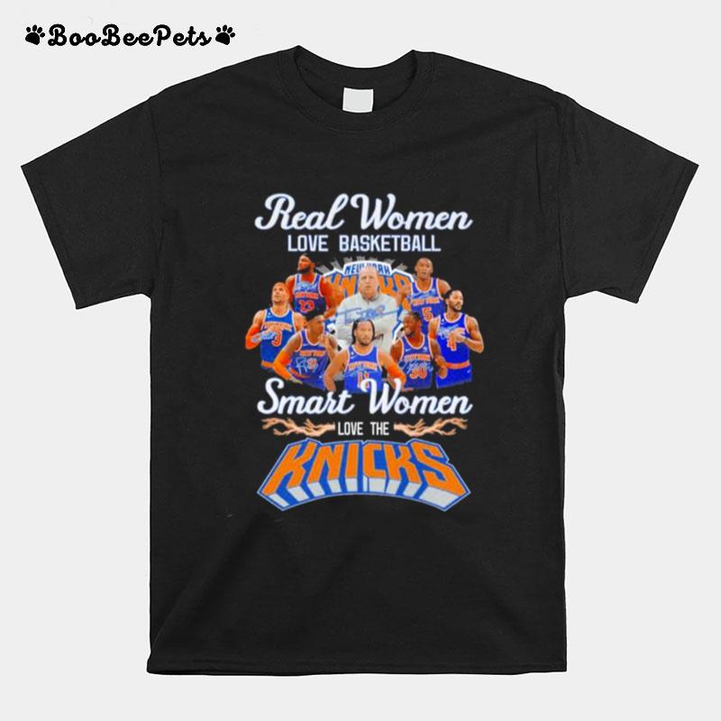 Real Women Love Basketball Smart Women Love The Ny Knicks 2023 Season Signatures T-Shirt