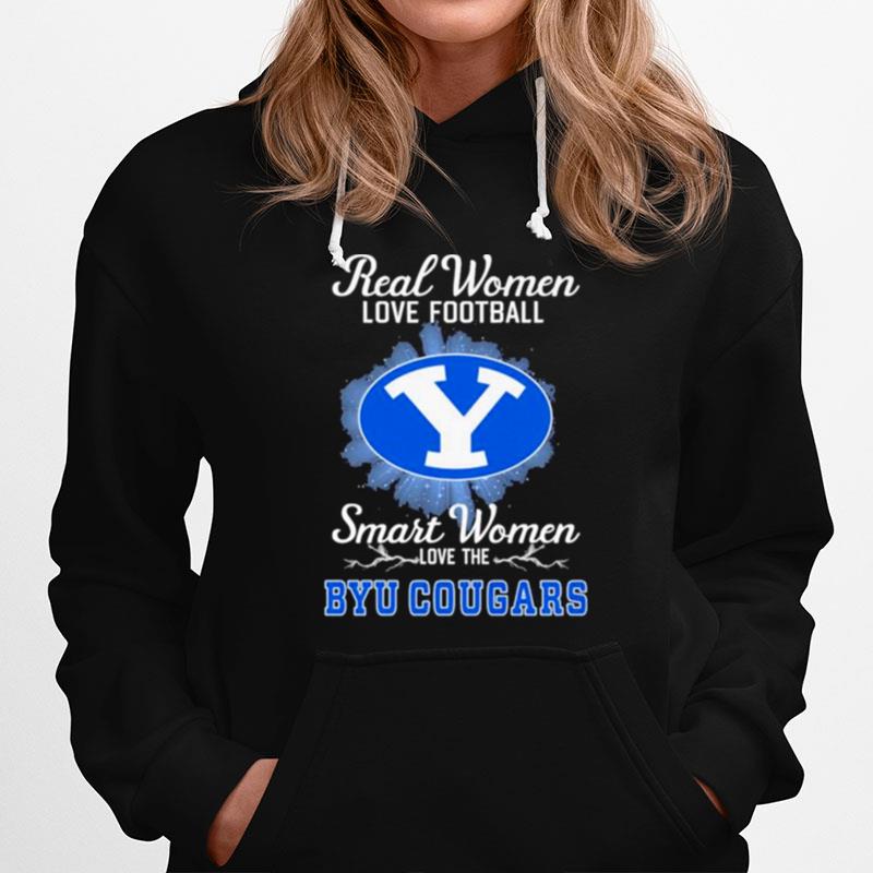 Real Women Love Football Smart Women Love The Byu Cougars 2023 Logo Hoodie