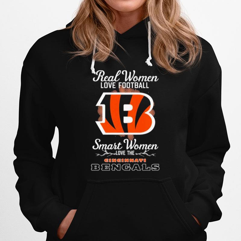 Real Women Love Football Smart Women Love The Cincinnati Bengals 2023 Logo Hoodie