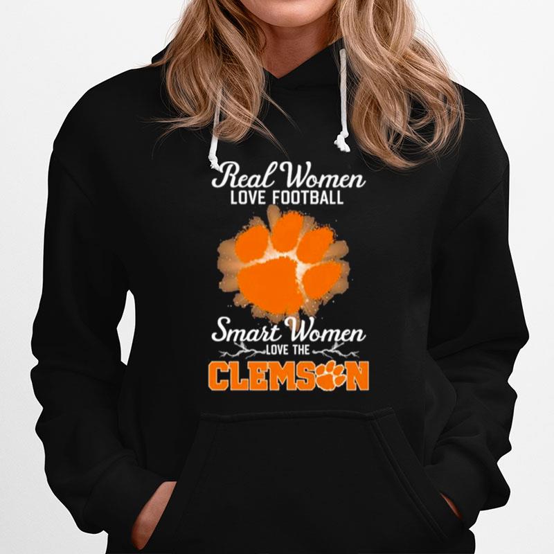 Real Women Love Football Smart Women Love The Clemson Tigers 2023 Logo Hoodie