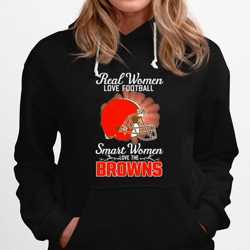 Real Women Love Football Smart Women Love The Cleveland Browns 2023 Logo Hoodie