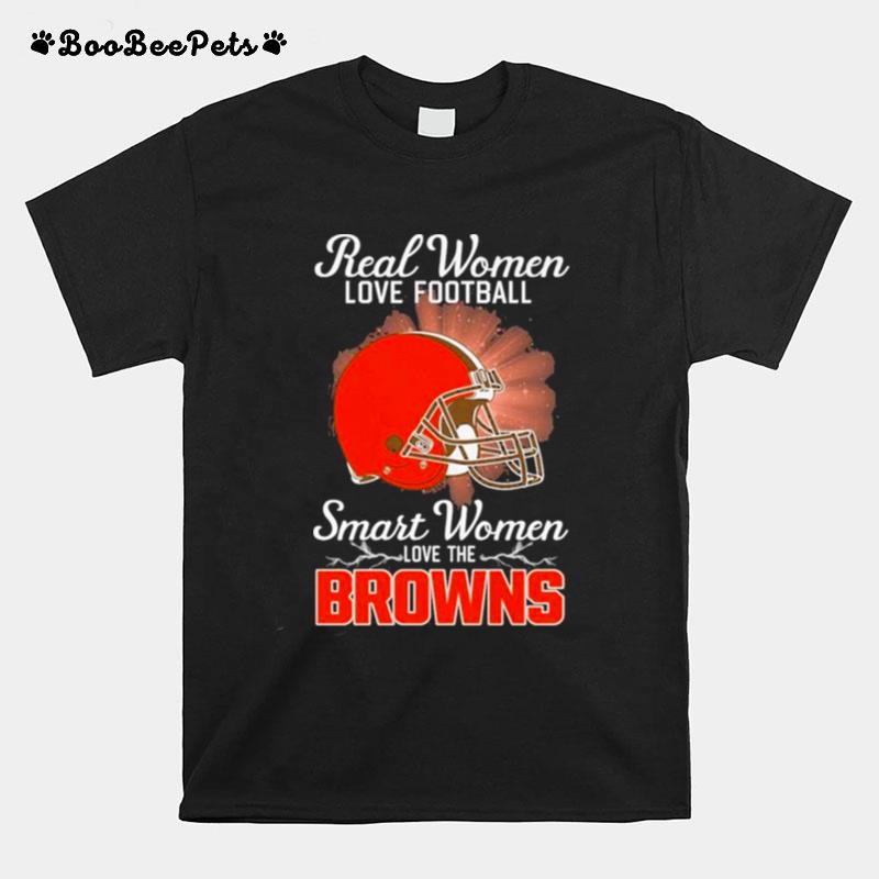 Real Women Love Football Smart Women Love The Cleveland Browns 2023 Logo T-Shirt