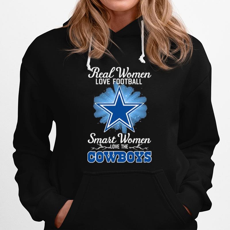 Real Women Love Football Smart Women Love The Dallas Cowboy 2023 Logo Hoodie