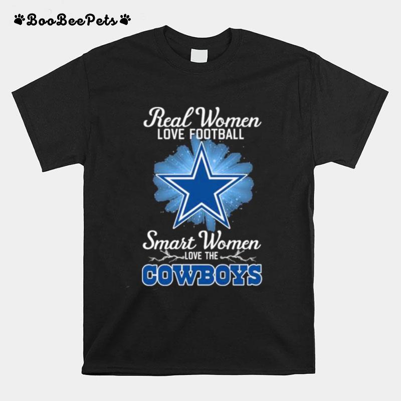 Real Women Love Football Smart Women Love The Dallas Cowboy 2023 Logo T-Shirt