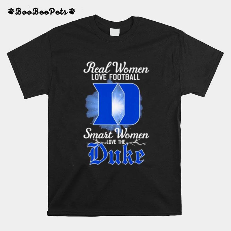 Real Women Love Football Smart Women Love The Duke Blue Devils 2023 Logo T-Shirt