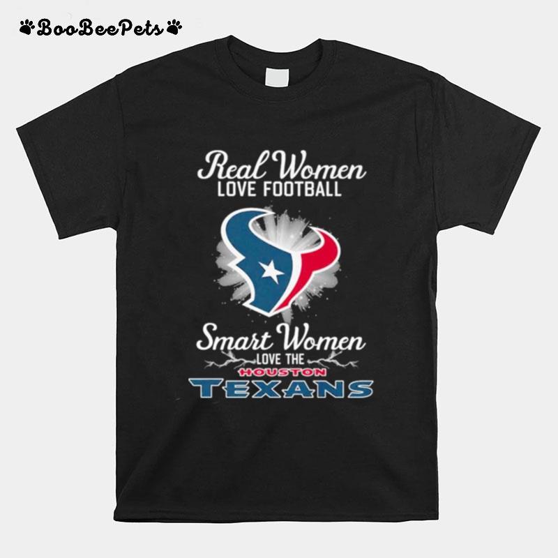 Real Women Love Football Smart Women Love The Houston Texans 2023 Logo T-Shirt