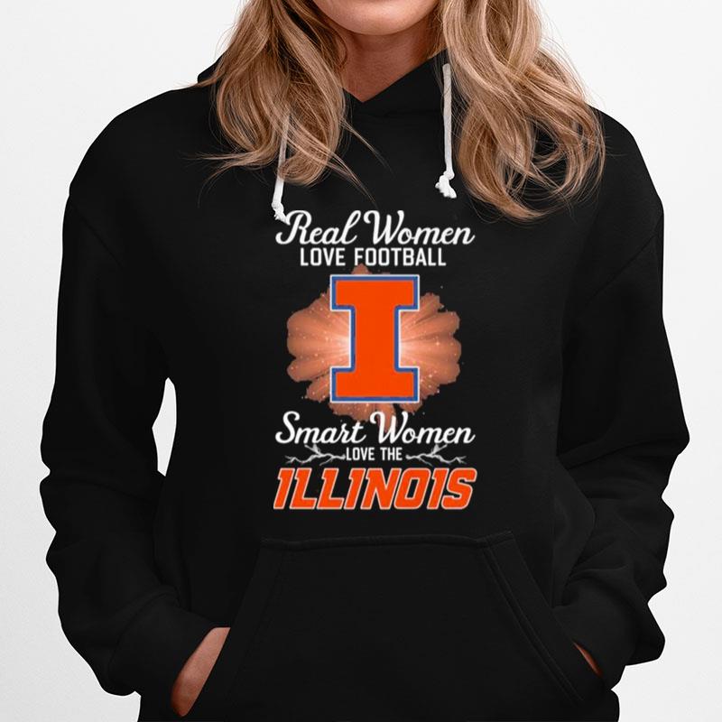 Real Women Love Football Smart Women Love The Illinois Fighting Illini 2023 Logo Hoodie