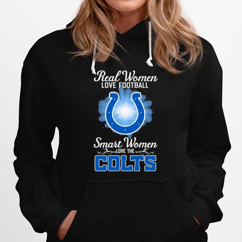 Real Women Love Football Smart Women Love The Indianapolis Colts 2023 Logo Hoodie