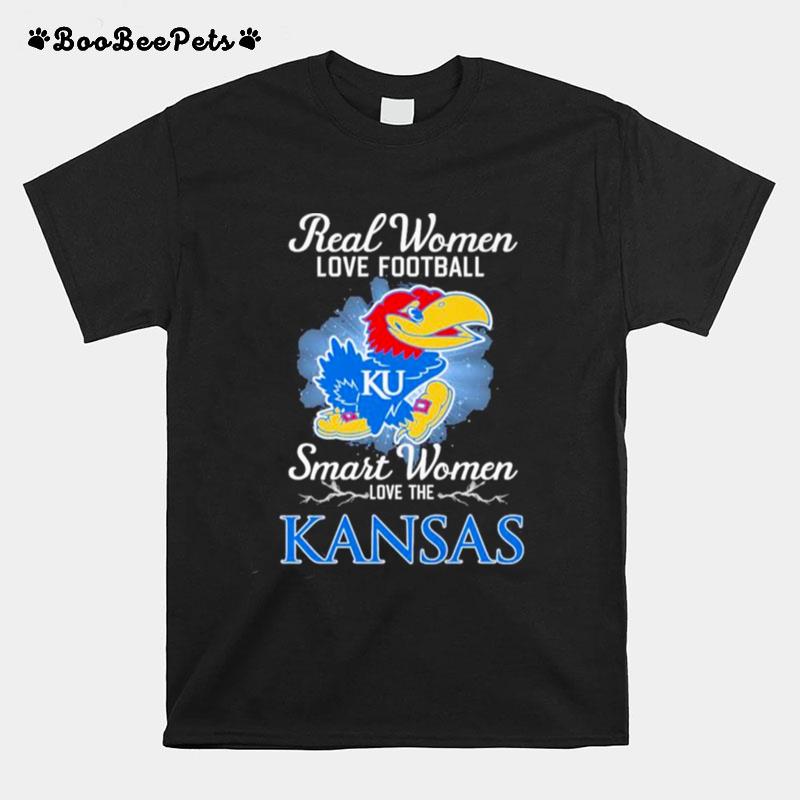 Real Women Love Football Smart Women Love The Kansas Jayhawks 2023 Logo T-Shirt