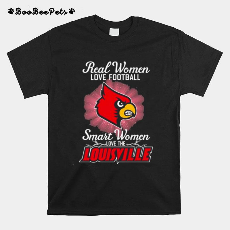 Real Women Love Football Smart Women Love The Louisville Cardinals 2023 Logo T-Shirt